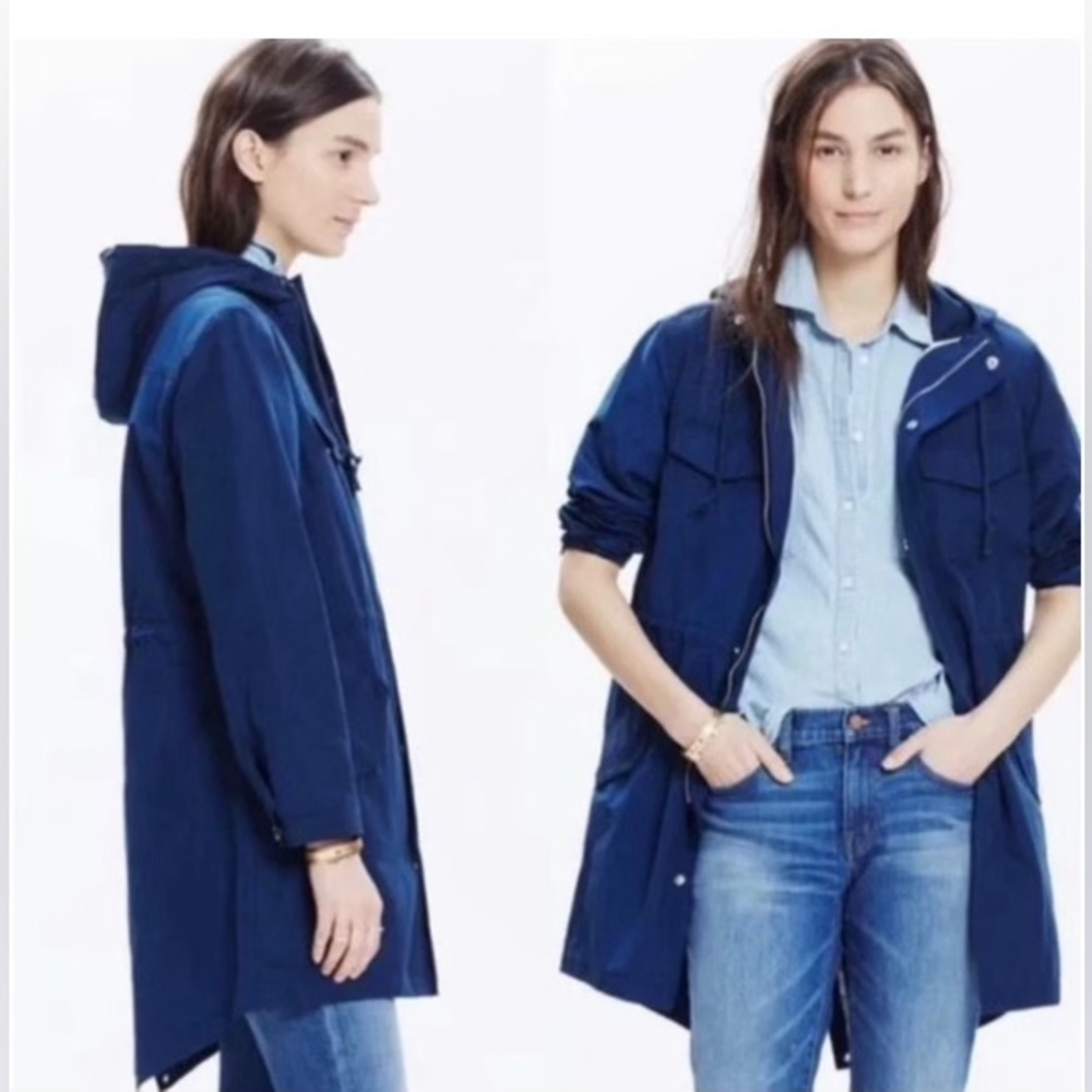 Madewell Fielder navy anorak / rain jacket with hood